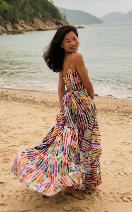 Lumley Lush Tiered Maxi Dress - Watercolor