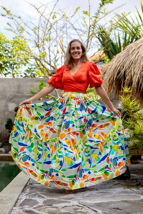 Padilla Cove Wrap Top - Orange