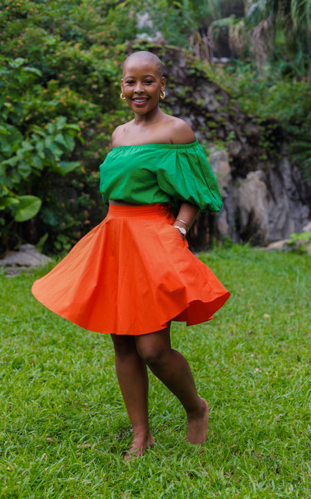 Assinie Sway Flared Mini Skirt - White