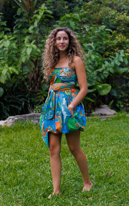 Bazley Bubble Mini Skirt - Green