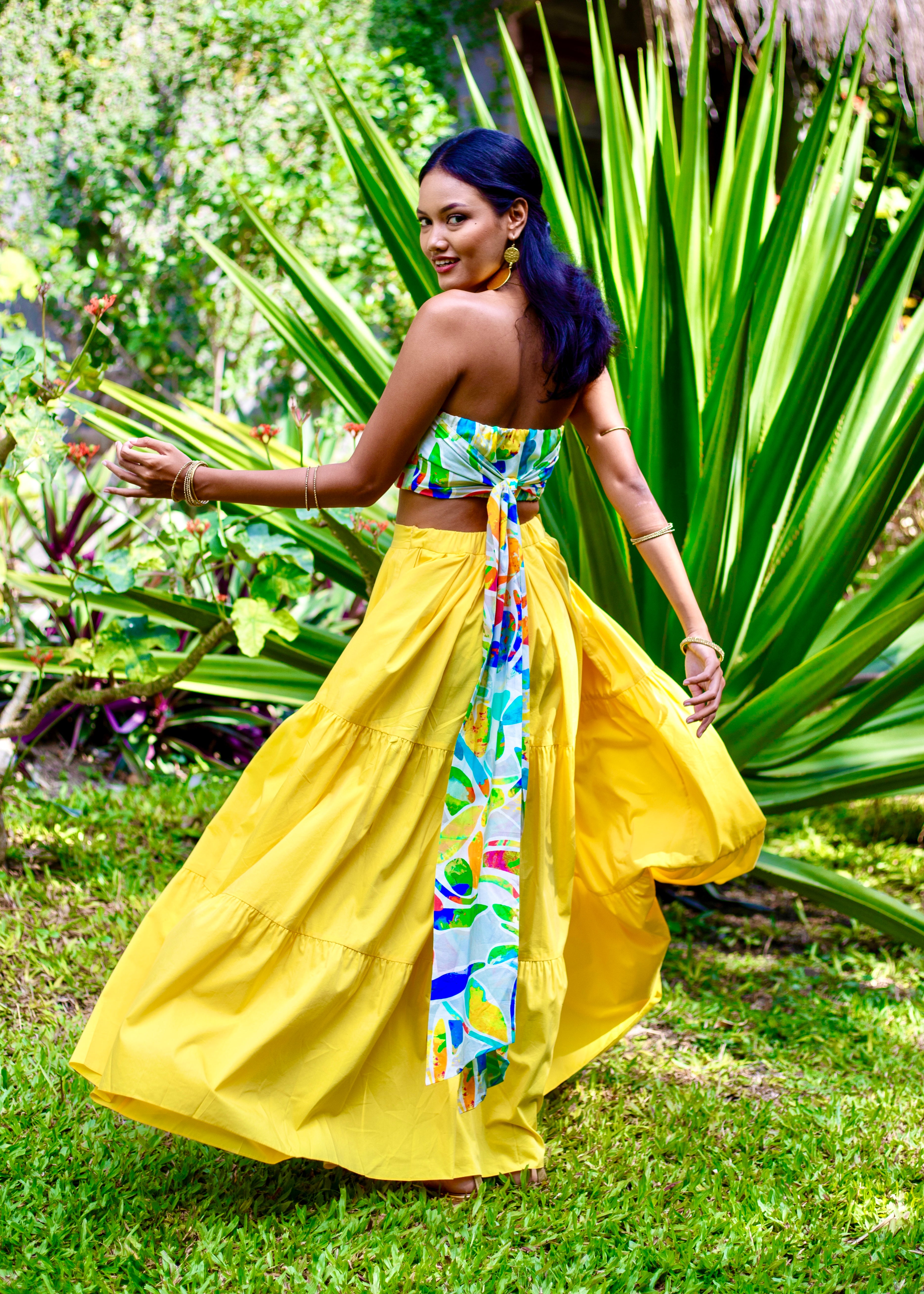 Tanji Tide Tiered Maxi Skirt