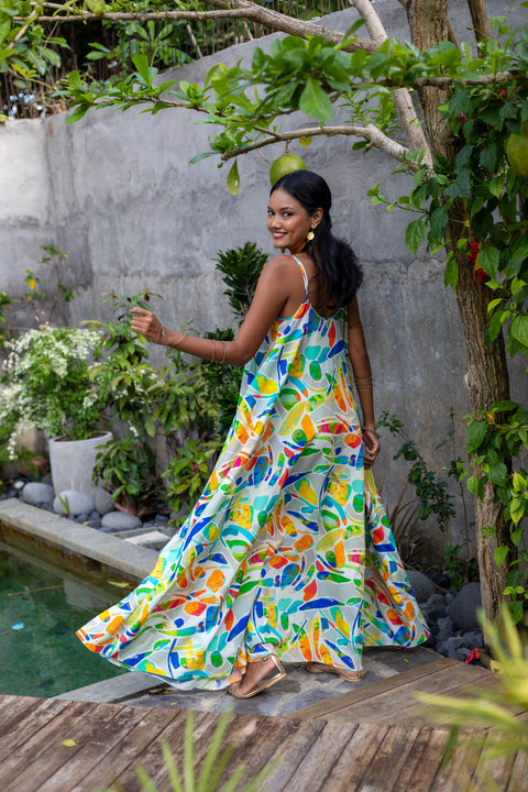 Labadi Breeze Flared Maxi Dress - Teal