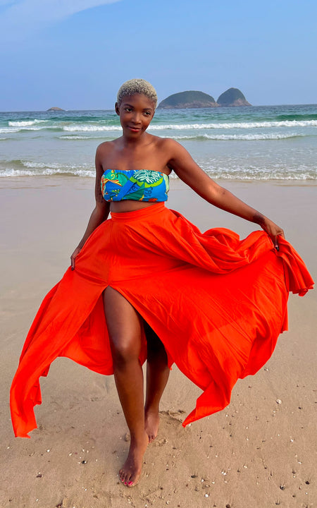 Sange Slit Maxi Skirt - Floral