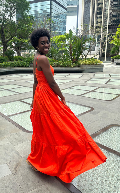 Lumley Lush Tiered Maxi Dress - Orange