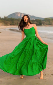 Lumley Lush Tiered Maxi Dress - Green