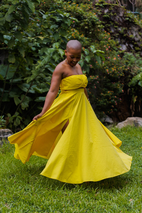 Sange Slit Maxi Skirt - Green