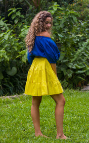 Tanji Tide Tiered Mini Skirt - Watercolor