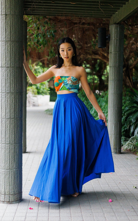 Assinie Sway Flared Maxi Skirt - Green