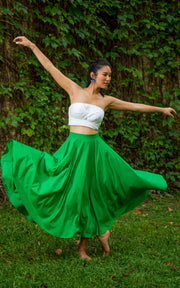 Assinie Sway Flared Midi Skirt - Green