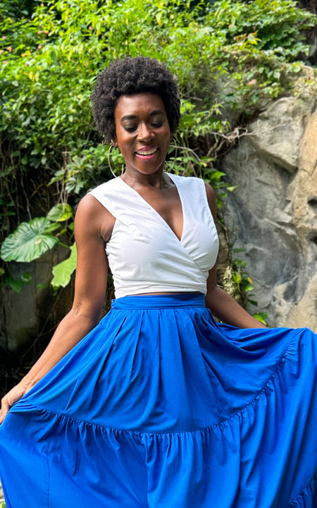 Kande Cove Wrap Top - Blue
