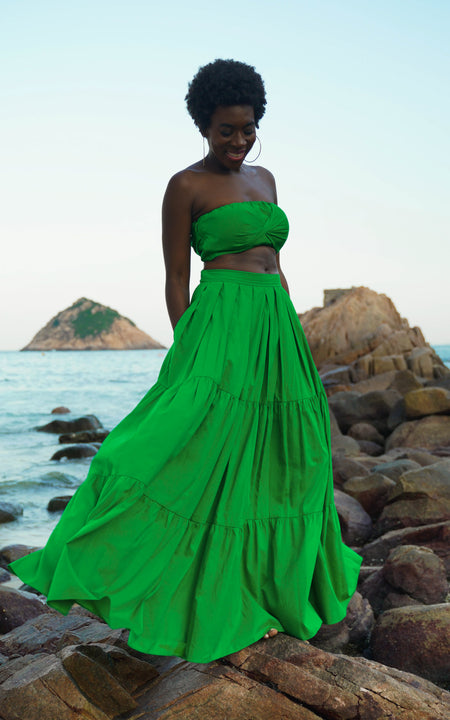 Tanji Tide Tiered Maxi Skirt