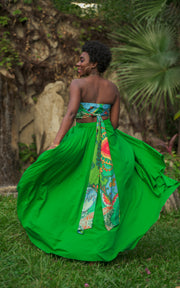 Assinie Sway Flared Maxi Skirt - Green