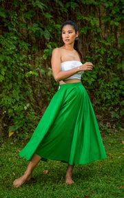 Assinie Sway Flared Midi Skirt - Green