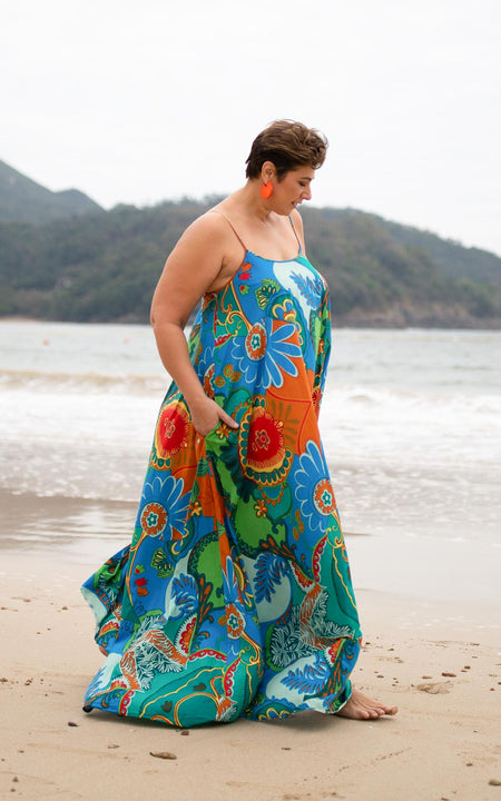 Labadi Breeze Flared Maxi Dress - Floral Beam Bold Labadi Breeze Flared Maxi Dress - Floral Beam Bold