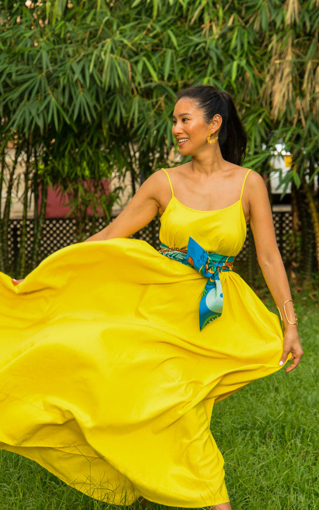 Labadi Breeze Flared Maxi Dress - Yellow
