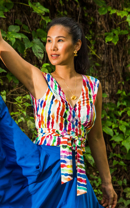 Kande Cove Wrap Top - Watercolor
