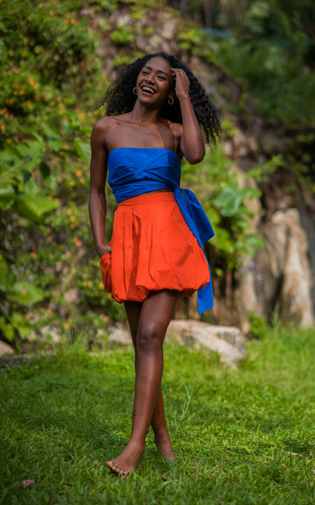 Bazley Bubble Mini Skirt - Green