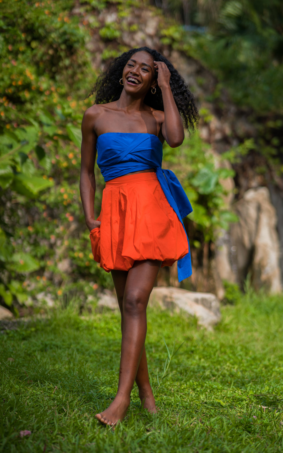 Bazley Bubble Mini Skirt - Orange – Beam Bold