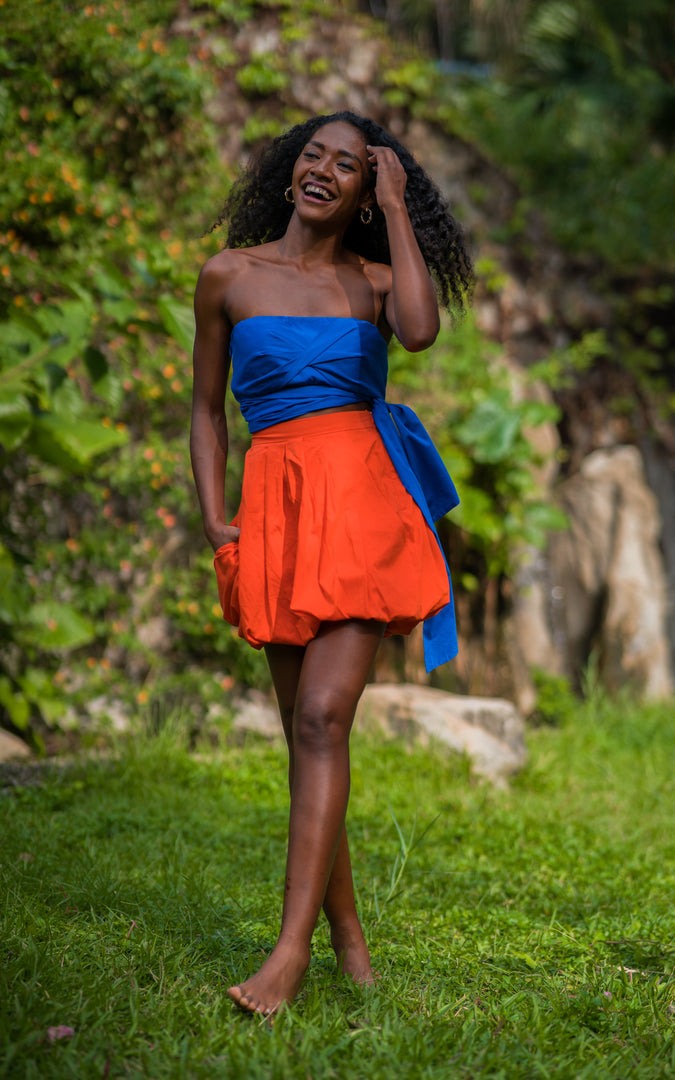 Bazley Bubble Mini Skirt - Orange – Beam Bold