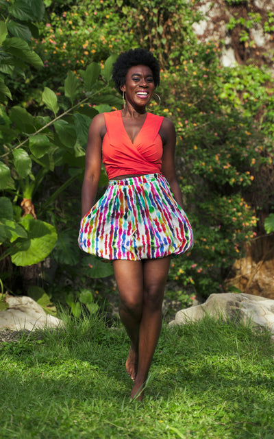 Bazley Bubble Mini Skirt - Watercolor