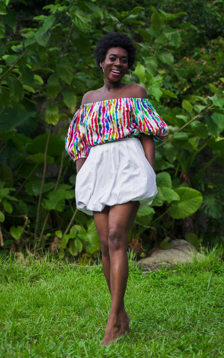 Bazley Bubble Mini Skirt - Orange