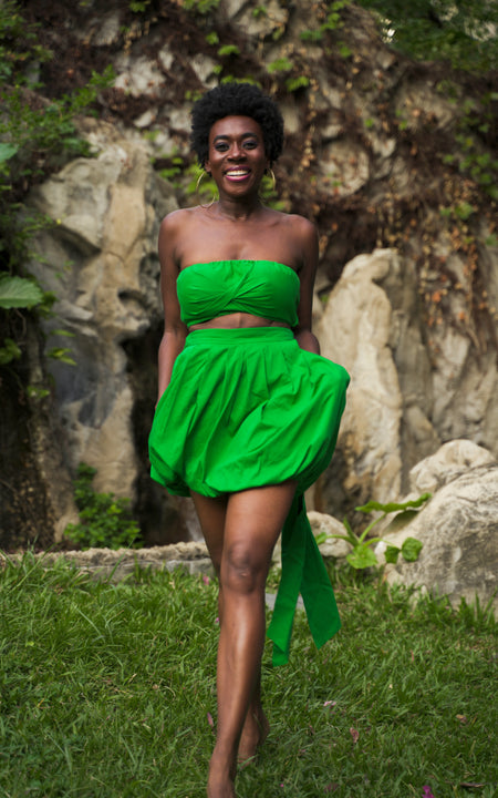 Bazley Bubble Mini Skirt - Orange