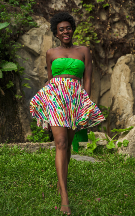 Assinie Sway Flared Mini Skirt - White