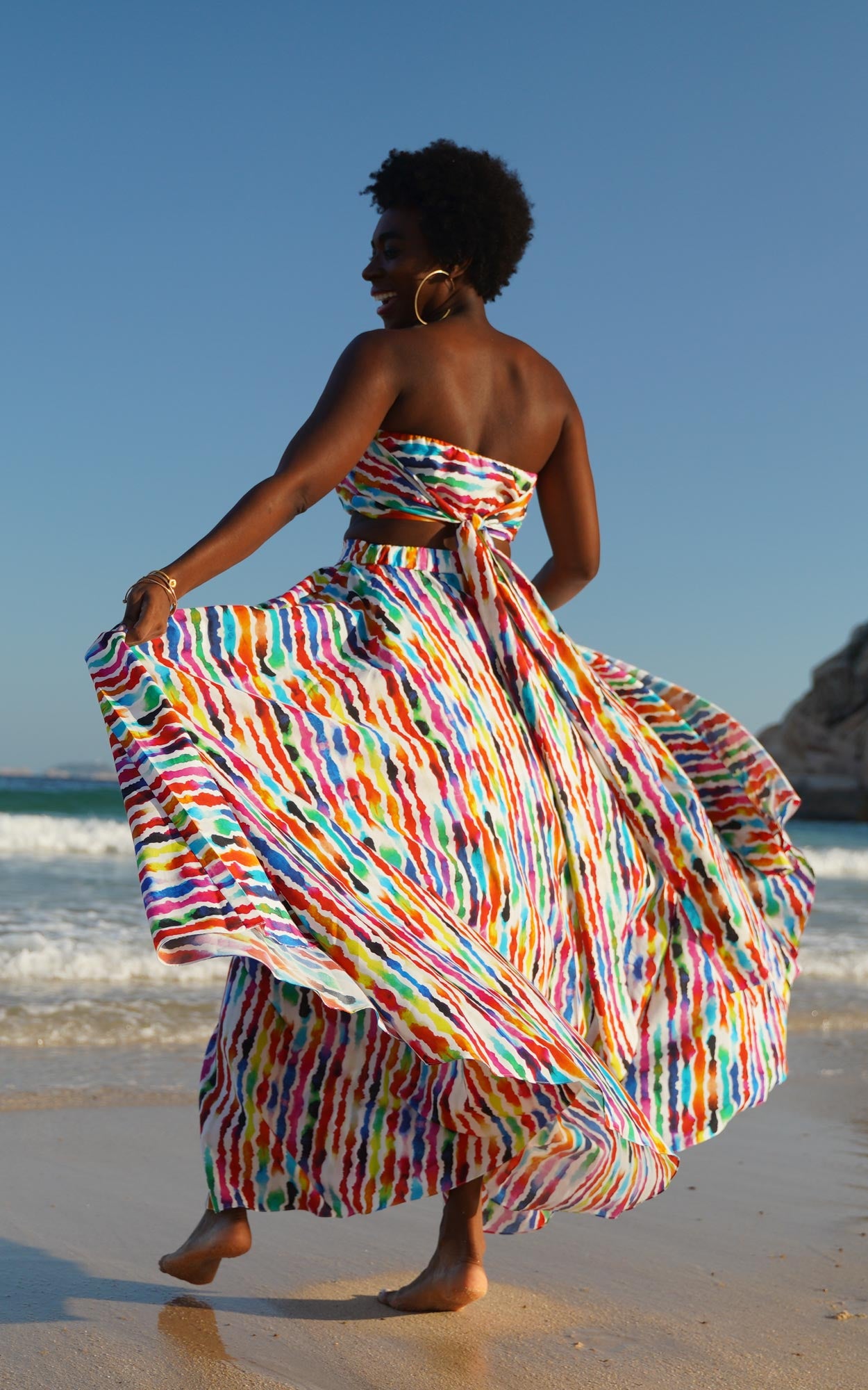 Tanji Tide Tiered Maxi Skirt