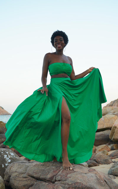 Sange Split Maxi Skirt - Green