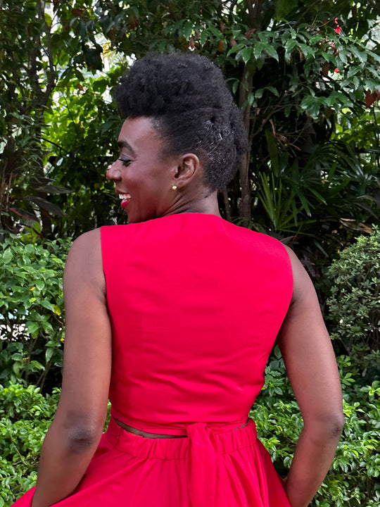 Kande Cove Wrap Top - Red