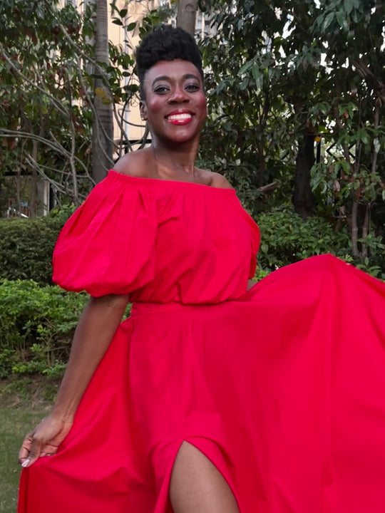 Gazi Glory Crop Top - Red