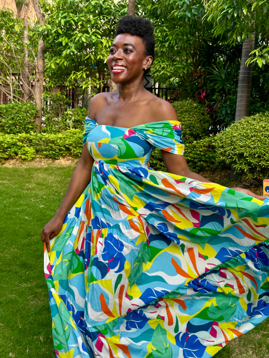 Varela Reef Midi Dress - Leaf