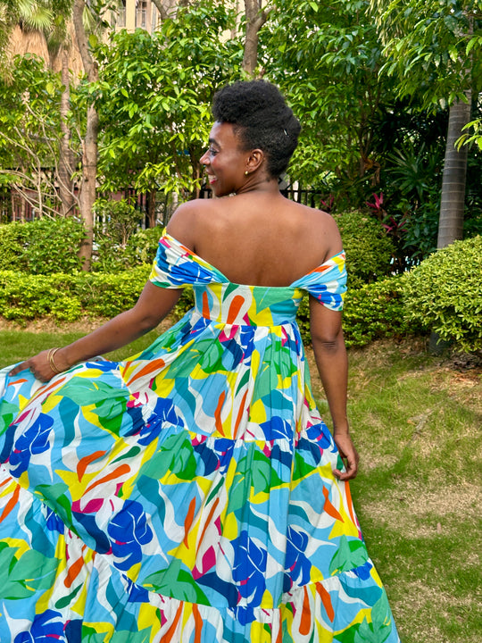 Varela Reef Midi Dress - Leaf