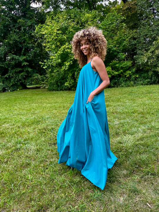 Labadi Breeze Flared Maxi Dress - Teal
