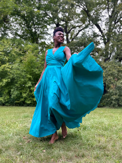 Assinie Sway Flared Maxi Skirt - Teal