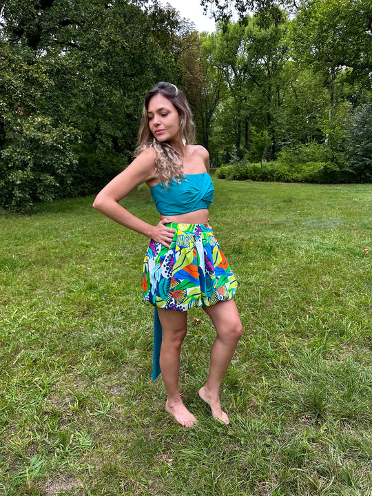 Bazley Bubble Mini Skirt - Teal