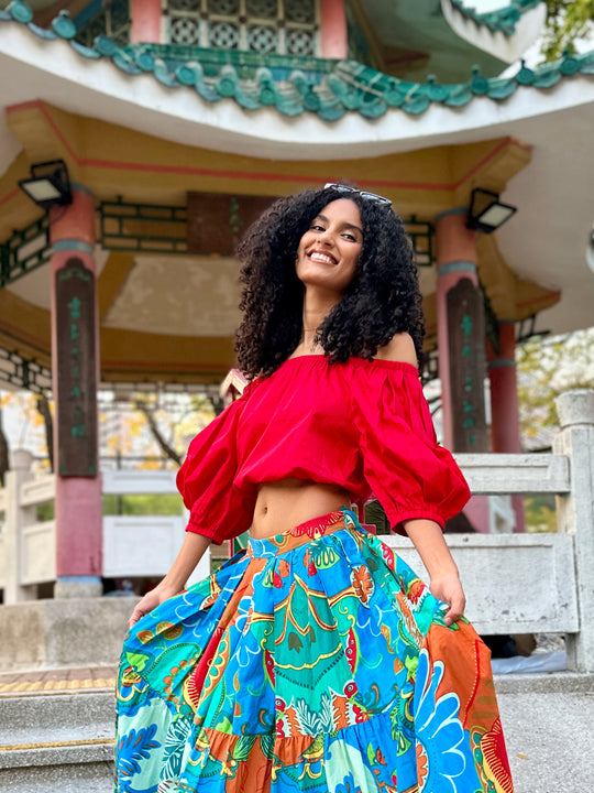 Gazi Glory Crop Top - Red