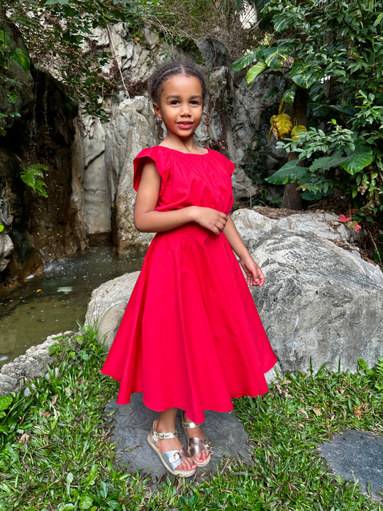 Secret Sway Flared Maxi Skirt - Red