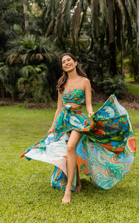 Sange Slit Maxi Skirt - Floral