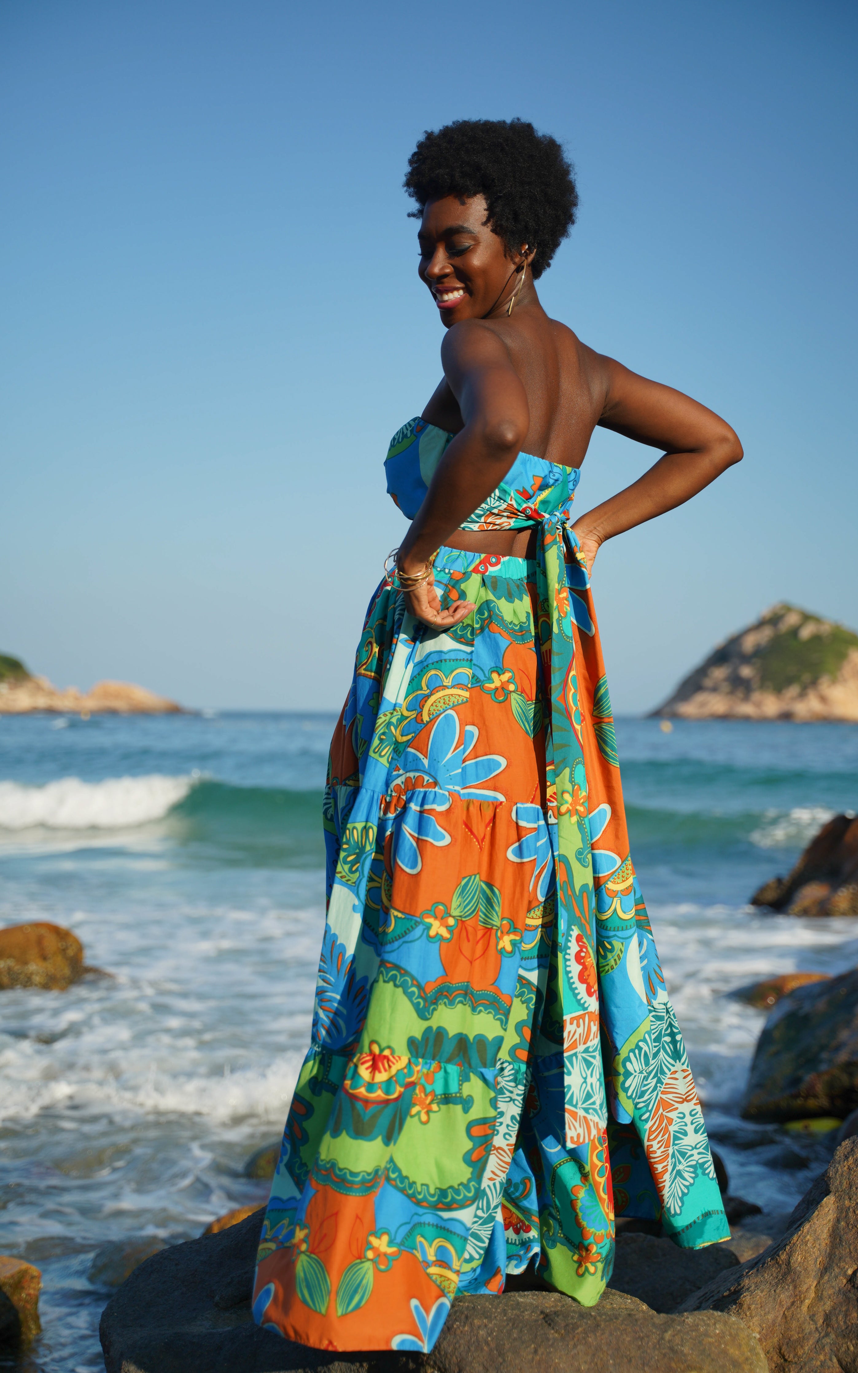 Tanji Tide Tiered Maxi Skirt