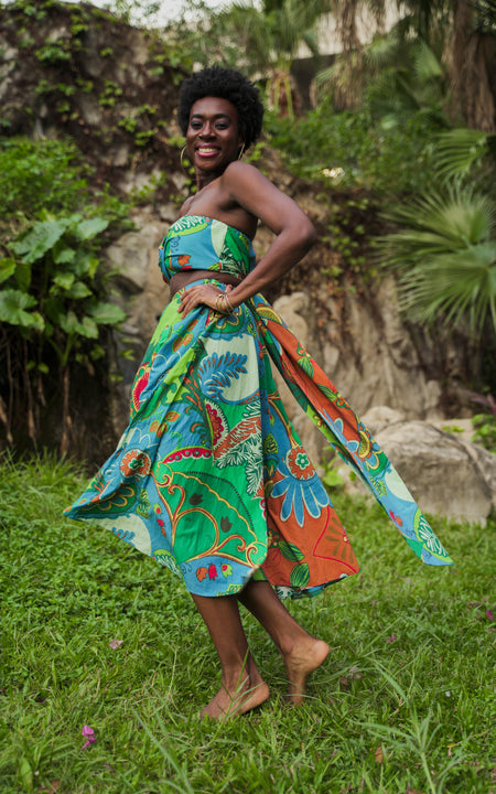 Assinie Sway Flared Midi Skirt - Floral