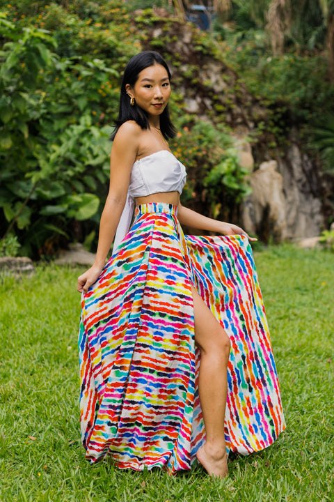 Rainbow store maxi skirt