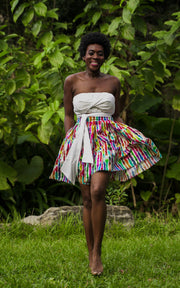 Tanji Tide Tiered Mini Skirt