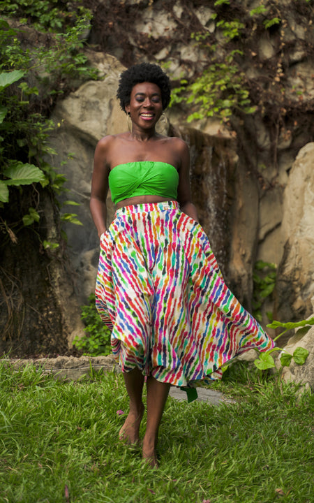 Assinie Sway Flared Midi Skirt - Floral