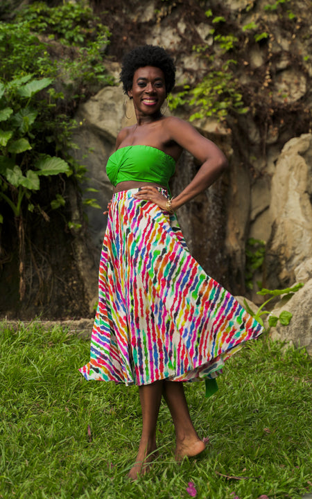 Assinie Sway Flared Midi Skirt - Floral