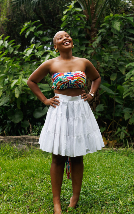 Tanji Tide Tiered Mini Skirt - Floral