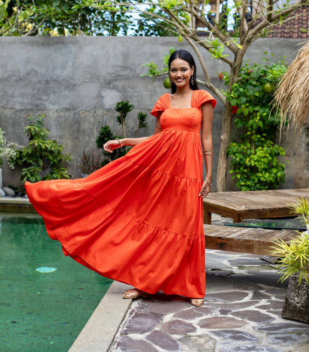 Varela Reef Maxi Dress - Orange